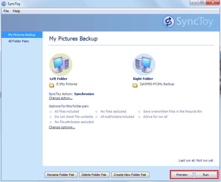 Sync Folder with Synctoy Sync Folder with Synctoy