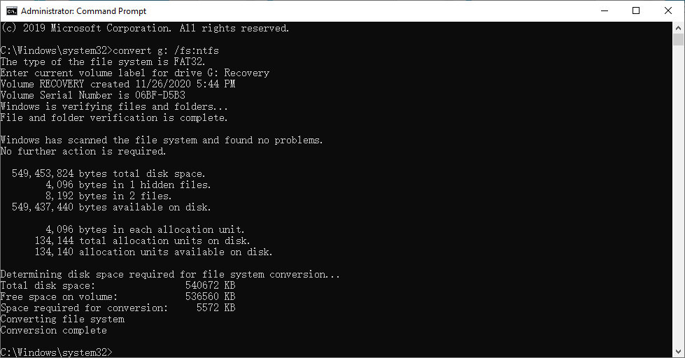 Convert File System Cmd Convert File System Cmd