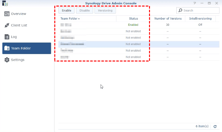 Enable Team Folder Enable Team Folder
