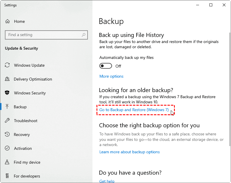 Go To Backup And Restore Go To Backup And Restore