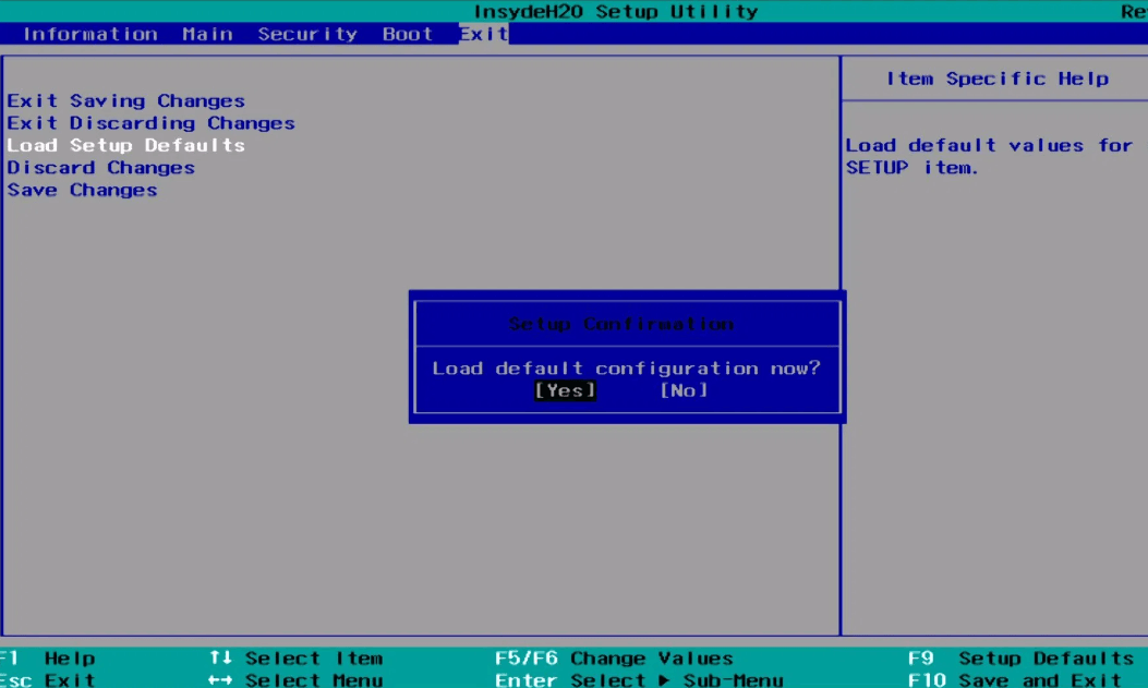 Reset Bios Settings Reset Bios Settings