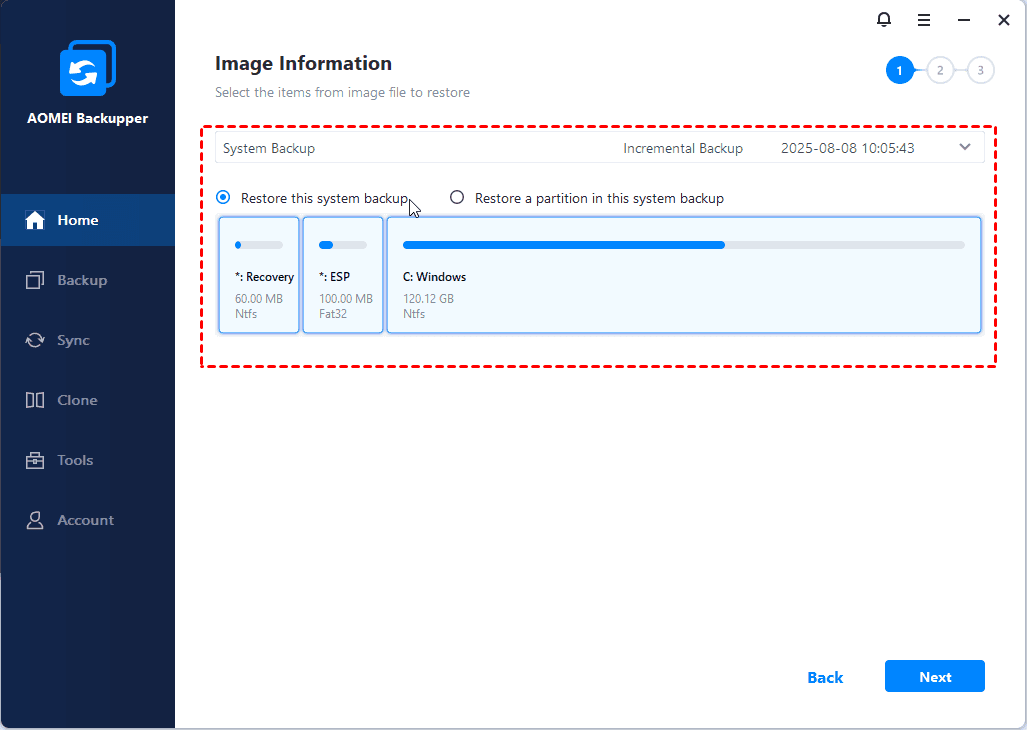 Restore Entire Backup Restore Entire Backup