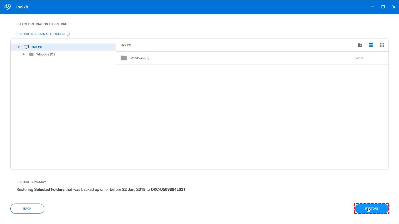 Restore Files Restore Files