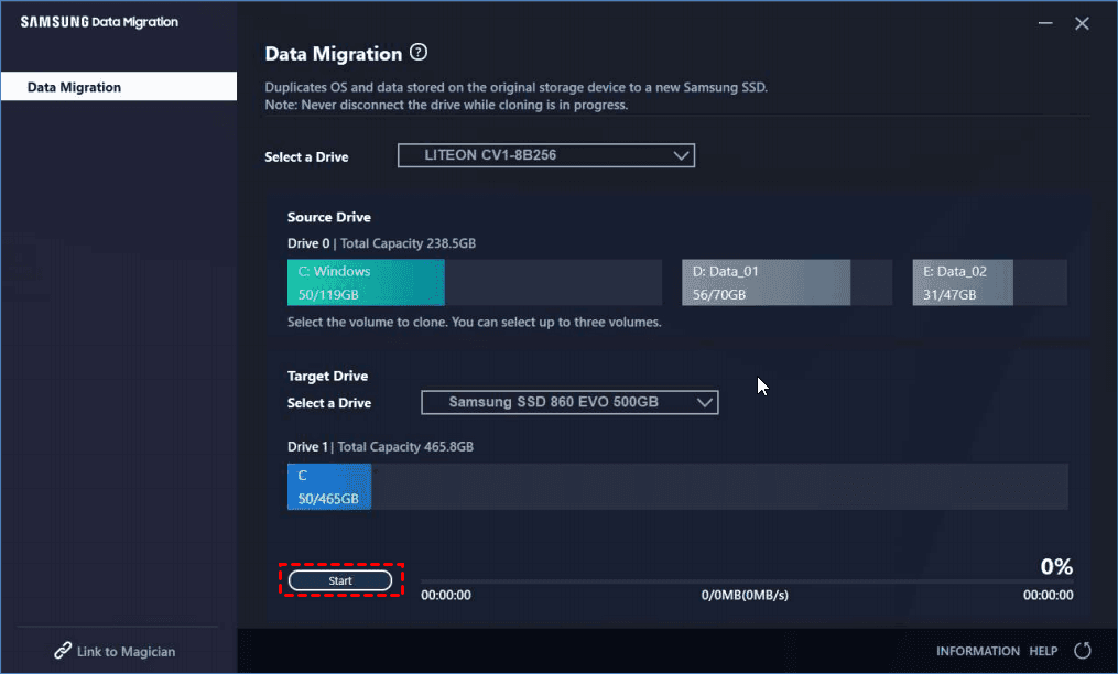 Samsung Data Migration Start Samsung Data Migration Start