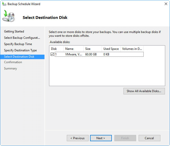 Select Destination Disk Select Destination Disk