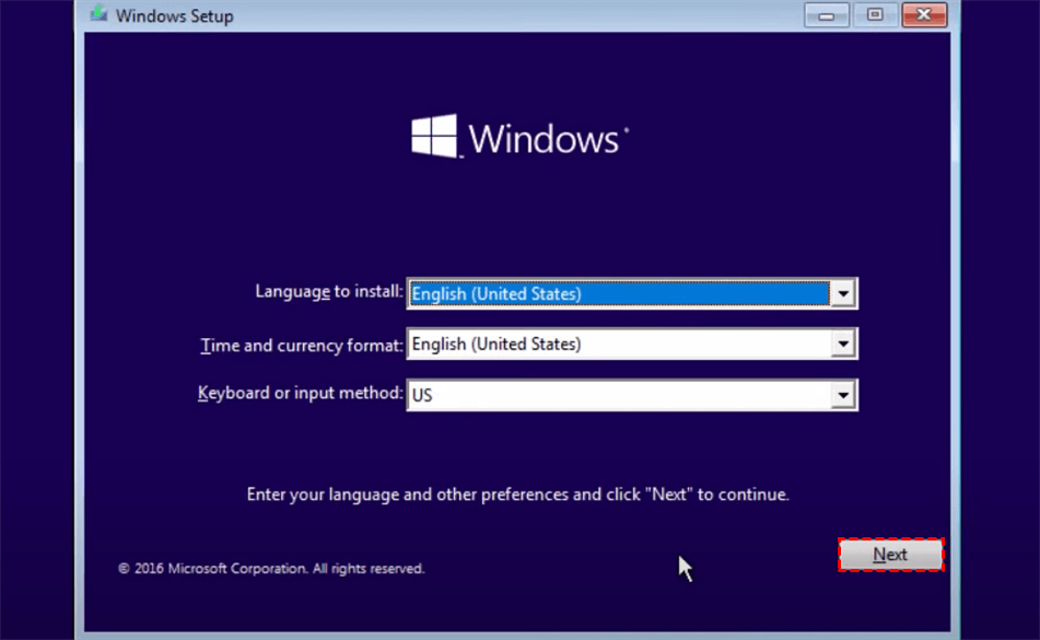 Windows Setup Windows Setup