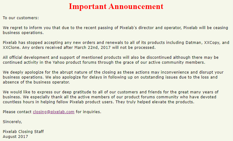 Xxclone Announcement Xxclone Announcement